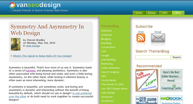 Symmetry And Asymmetry In Web Design