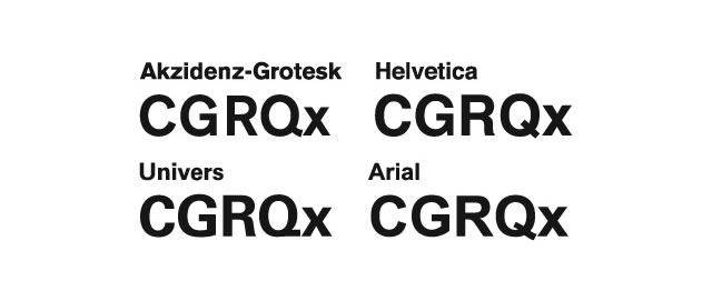 The differences between Akzidenz, Univers, Helvetica and Arial