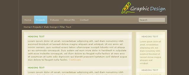 Interactive Full Website Template and Logos for Fireworks