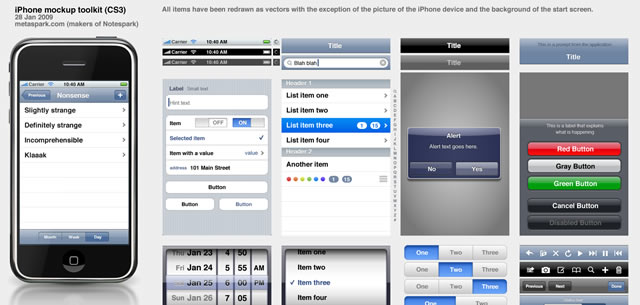 Fireworks Toolkit for Creating iPhone UI Mockups