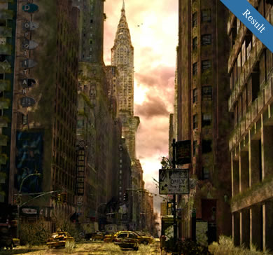 Dark, Post-Apocalyptic City Illustration