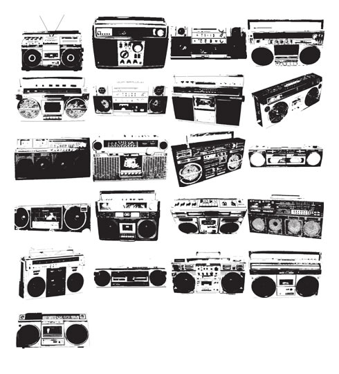 21 Free Vector Boomboxes