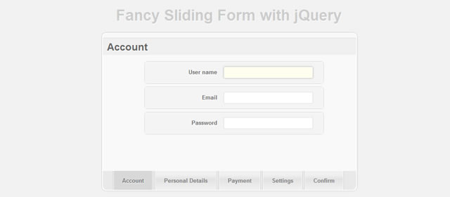 Fancy Sliding Form with jQuery