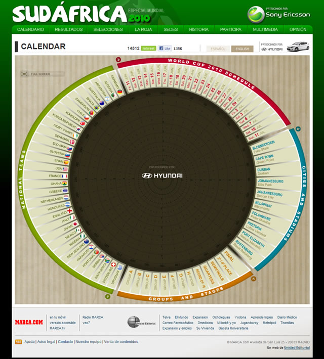 Calendar World Cup 2010 by MARCA.com
