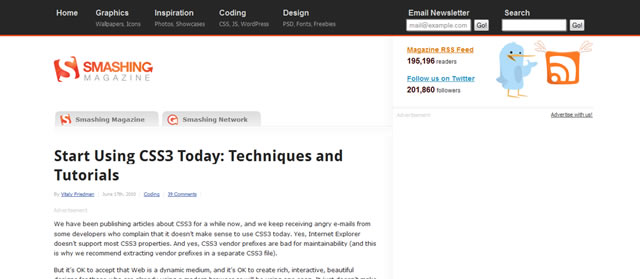 Start Using CSS3 Today: Techniques and Tutorials (Smashing Magazine)