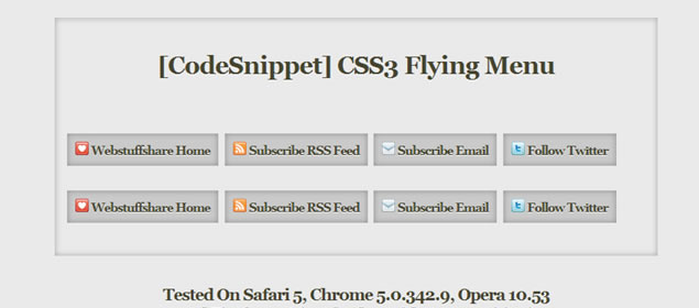 CSS3 Flying Menu