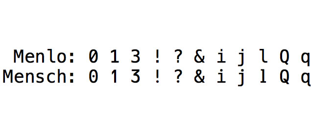 Mensch - A coding font