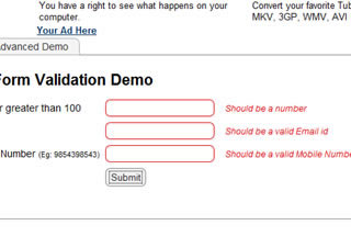 jQuery Live Form Validation - jQuery Form Plugin