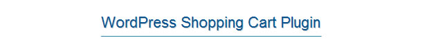 WordPress Shopping Cart Plugin