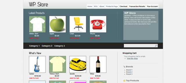 wpStore (requires the WP eCommerce Plugin)
