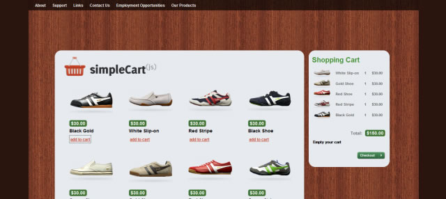 SimpleCart(js) (requires the WP eCommerce Plugin)