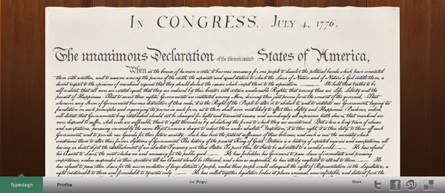 The Declaration of Independence using CSS3 and @font-face
