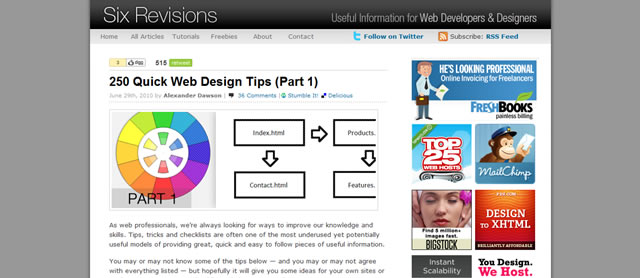 250 Quick Web Design Tips (Part 1)
