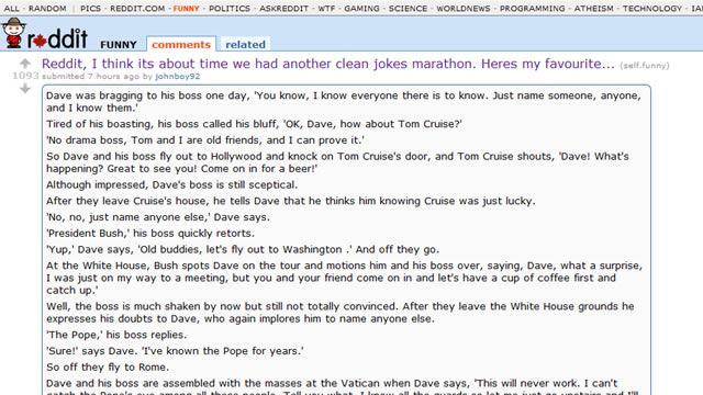 Reddit, I think its about time we had another clean jokes marathon. Heres my favourite...
