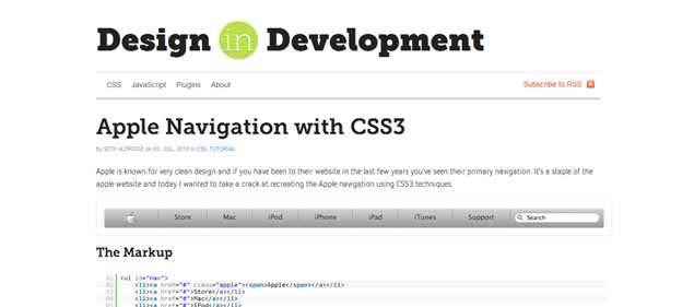 Apple Navigation with CSS3