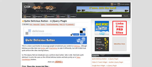Quite Delicious Button - A jQuery Plugin