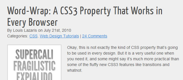 Word-Wrap: A CSS3 Property That Works in Every Browser