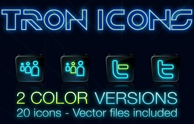 Tron Legacy Social Icons