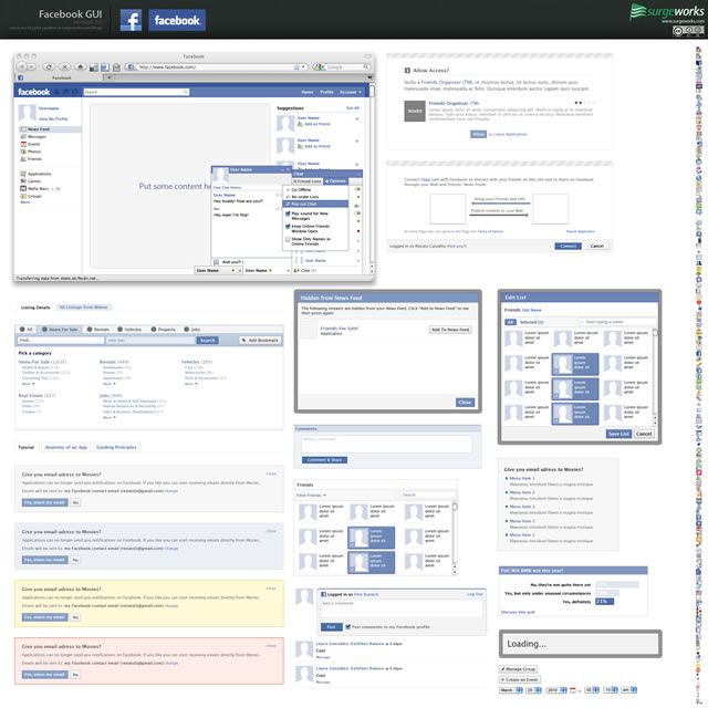 Free Full Layered Facebook GUI PSD Kit