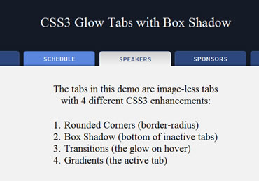 CSS3 Glow Tabs