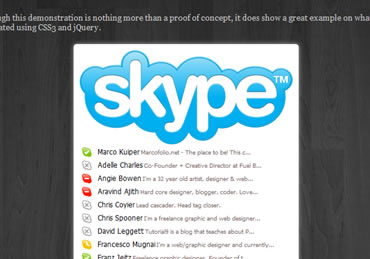 Mac-style Skype Application Menu 