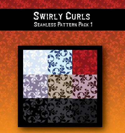 Swirly Curls - 9 Patterns (.jpg, .ai & .eps)