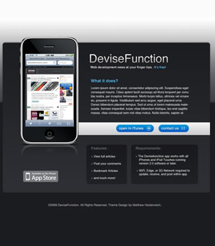 Simple iPhone Application Website Layout