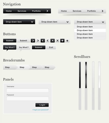 Modern Web UI Set (.psd)
