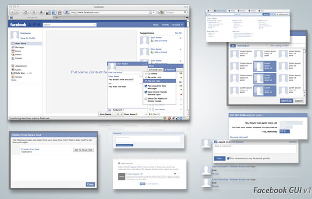 Facebook GUI (.psd)