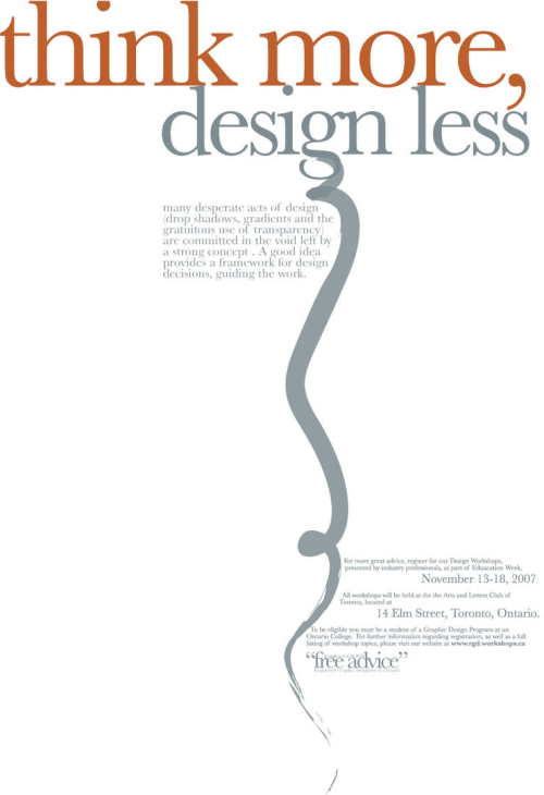 Think More, Design Less Poster