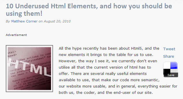 10 Underused Html Elements, and how you should be using them!