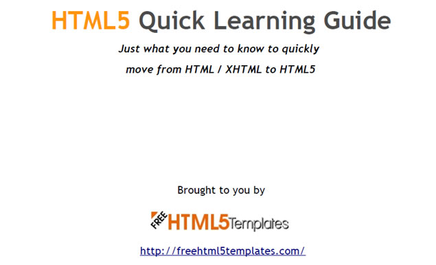 HTML5 Quick Learning Guide
