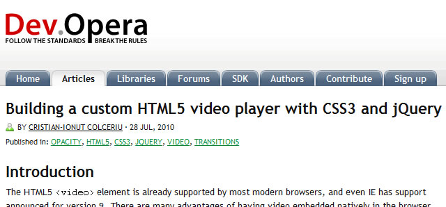 Building a custom HTML5 video player with CSS3 and jQuery