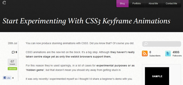 Start Experimenting With CSS3 Keyframe Animations