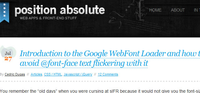 Introduction to the Google WebFont Loader and how to avoid @font-face text flickering with it