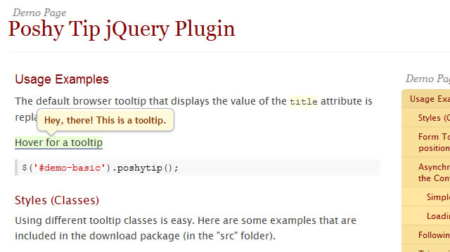 Poshy Tip jQuery Plugin