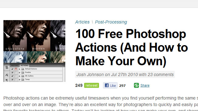 100 Free Photoshop Actions (And How to Make Your Own)