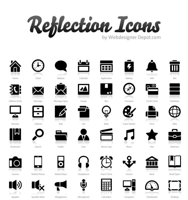 200+ Exclusive Free Icons: “Reflection”