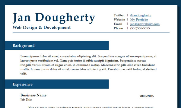 Minimalist Resume : A Free Web Template