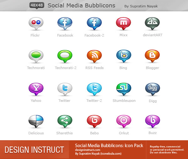 Social Media Bubblicons: Icon Pack