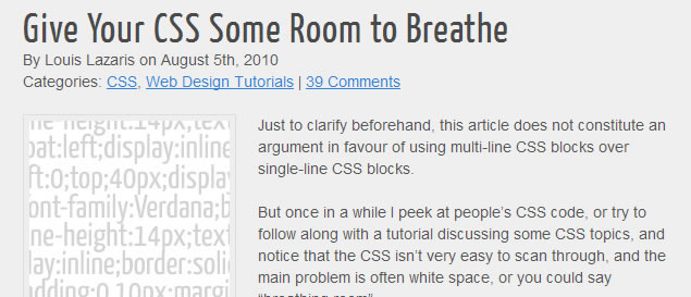 Give Your CSS Some Room to Breathe