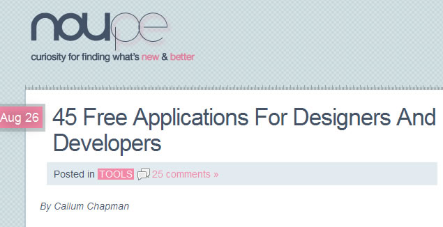 45 Free Applications For Designers And Developers - Noupe Design Blog
