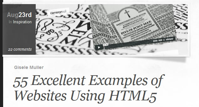 55 Excellent Examples of Websites Using HTML5