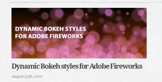 Dynamic Bokeh styles for Adobe Fireworks