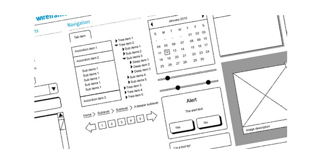 Dragnet website wireframes kit for Adobe Fireworks