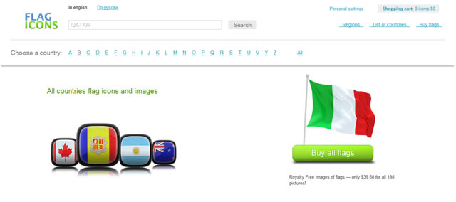 Flag Icons Search Engine