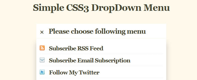 Simple CSS3 Dropdown Menu