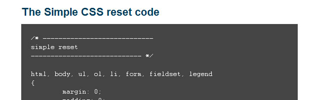 CSS Reset – a simpler option