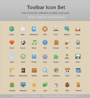 Toolbar Icon Set (70 Icons)
