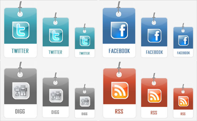 Tag Style Social Media Icons